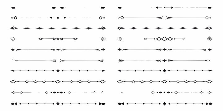 collection of classic hand drawn horizontal dividers black and white divider lines ornamental pattern vector illustration graphic