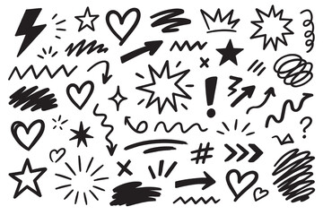 Fototapeta premium Hand Drawn Doodle Elements Set