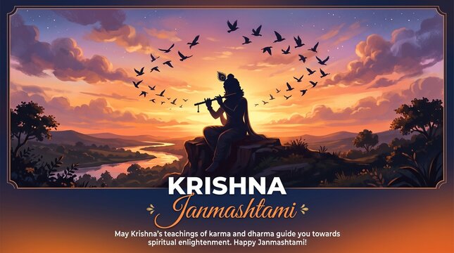 happy shree krishna janmashtami new. vector illustration design for editable