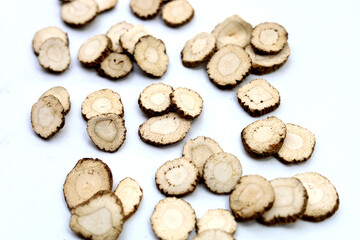 Fototapeta premium Angelica dahurica or Bai Zhi root slices