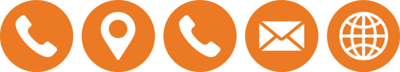 Orange Contact and Communication Icons Set © MSTBenu