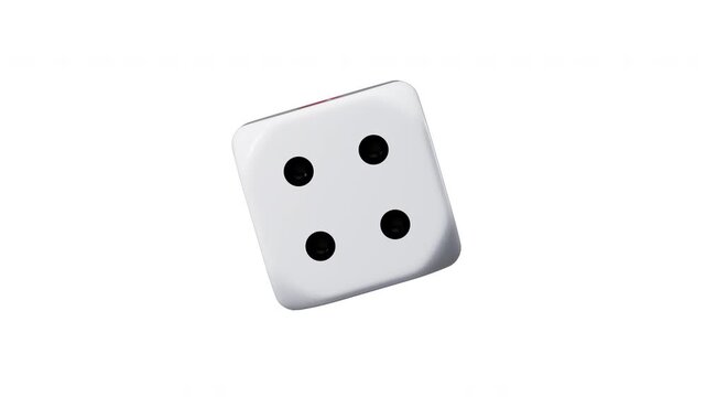 White dices and black dots set with alpha channel. Pipped dices with rounded corners.Die for casino craps, table or board game. 3d rendering.