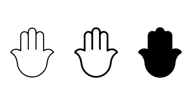 Hamsa Hand Icons, Protective Symbol Vector Set, Hand of Fatima Talisman, Evil Eye Protection