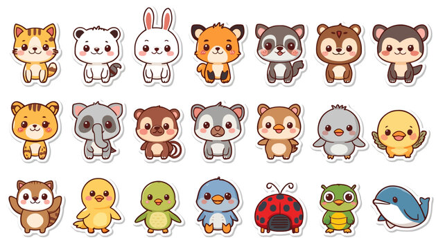 set of cartoon animals