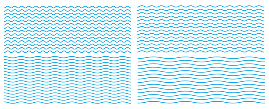 Waves line set. Wave ornament pattern. Set of wavy zigzag lines. Wave thin line background. Vector zigzag and wavy horizontal underline. Vector