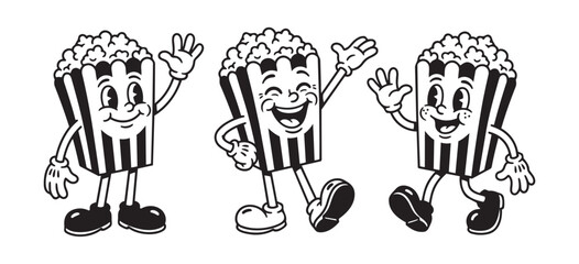 Popcorn Movie Snack Food Retro Cartoon Character Mascot © trianatio