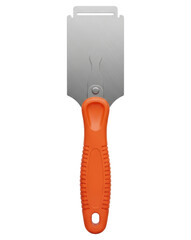 Naklejka premium Metal scraper tool with plastic handle isolated on transparent background