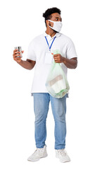 Obraz premium Png Beach cleanup volunteer mockup during the new normal