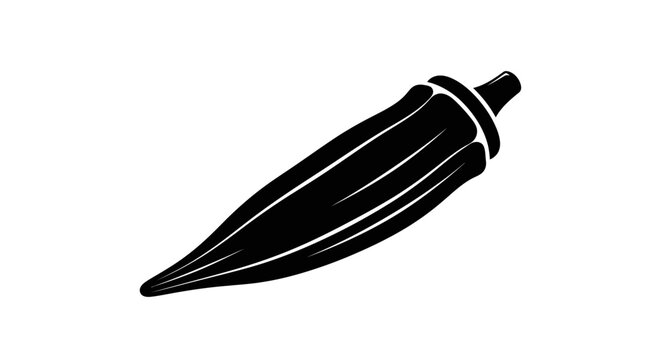 Black illustration of a bullet with shell white background ammunition projectile graphic symbol weapon design simple shape style icon with art
