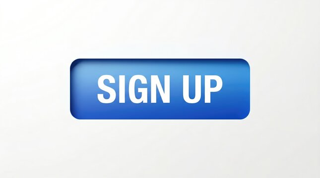Blue Gradient Sign Up Button with White Text on White Background