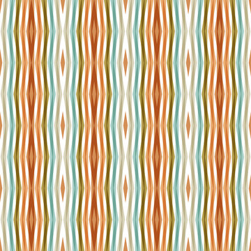 Retro Mid-Century Modern Abstract Vertical Wavy Zigzag Stripe Seamless Pattern