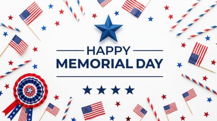 Obraz premium Happy Memorial Day Banner