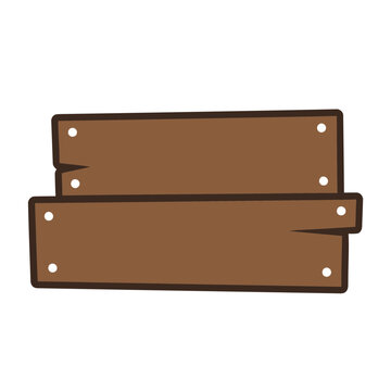 Two brown wooden planks sign