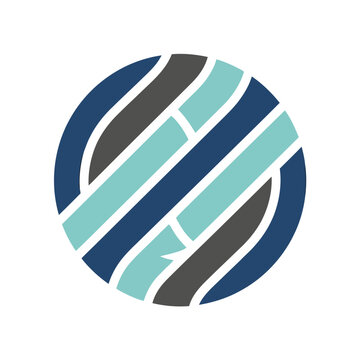 Abstract Circular Design with Intersecting Stripes