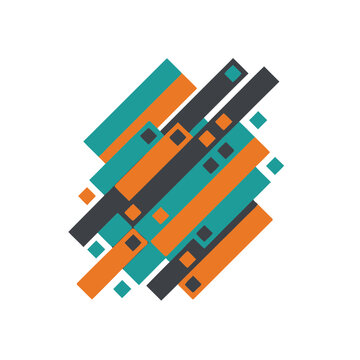 Abstract geometric pattern with diagonal lines and squares