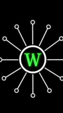Letter W logo design in green and white circle.