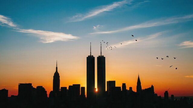 Twin Towers Sunset