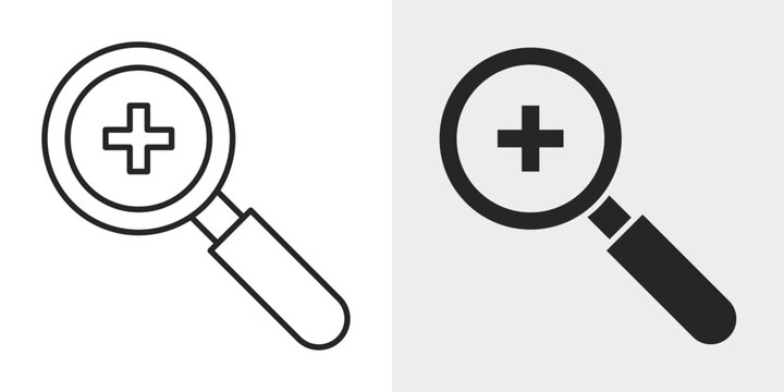 Medical Research Icon represents healthcare innovation, medical studies, and scientific analysis.