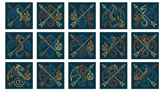 Ornate Golden Arabic Calligraphy Patterns on Dark Blue.