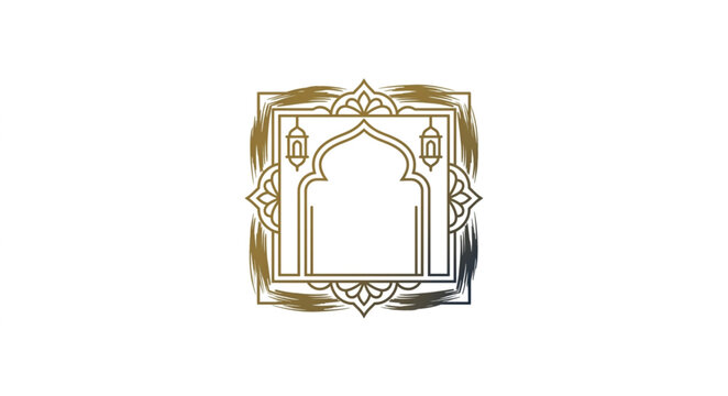 Ornate Islamic Arch Design with Geometric Patterns.