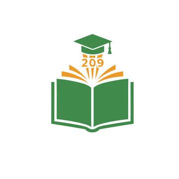 Graduation Cap on Open Book with Numbers