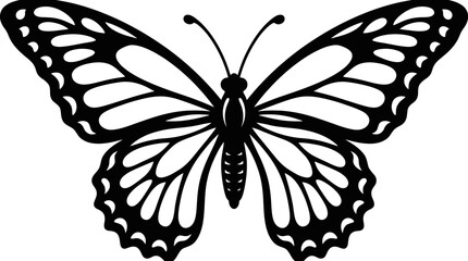 Black and white stylized butterfly illustration © inayah