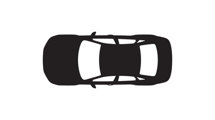 Car Top Down View Silhouette Against White Background Silhouette © Md