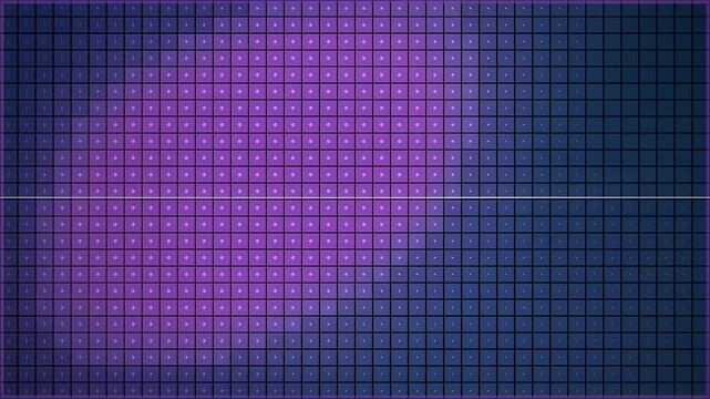 Futuristic digital circuit board with glowing purple grid and dynamic data flow, seamless loop animation, vibrant tech background with microchip pattern, symbolizing advanced technology, innovation