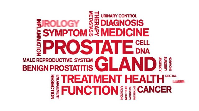 Prostate Gland animated word cloud-animation tag kinetic typography seamless loop.