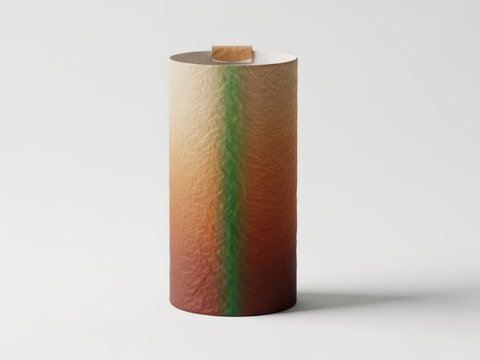 Colorful paper roll with green stripe  office supply