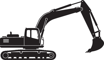 Excavator Silhouette Vector Illustration © Binh