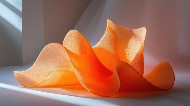 Abstract orange sculpted form