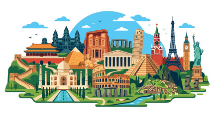 Obraz premium City Skyline with Famous Landmarks.