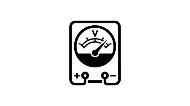 Electricity Meter Gauge Icon Symbol.