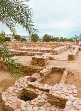 Ancient Stone Foundations Of Early Islamic City Ruins Ayla In Aqaba.Founded under the reign of the Rashidi Caliph Othman bin Affan. First Islamic city created outside borders of Arabian Peninsula