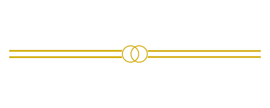 Elegant Gold Decorative Divider Line with Circle Isolated on Transparent Background PNG