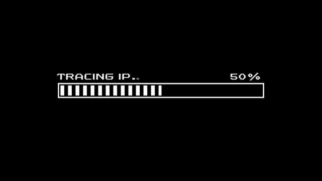 Retro-Pixel-Tracing-IP-Progress-Bar-Animation-From-0-Percent-To-100-Percent-With-4-Percent-Indicator-On-Black-Background-Cybersecurity-Game-Interface