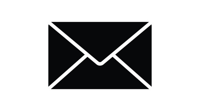 Envelope Icon Black Silhouette On White Background