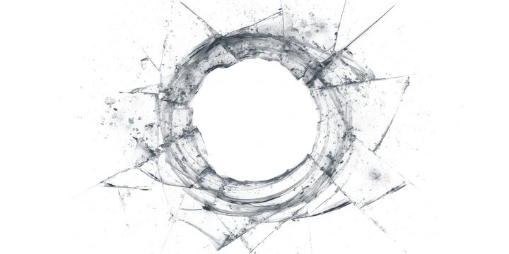 Circular Cracked Glass Effect With Realistic Shattered Texture