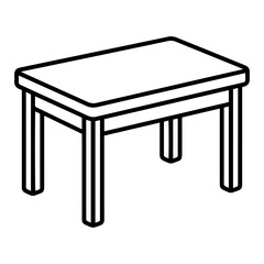 Fototapeta premium Minimalist rectangular table with four cylindrical legs