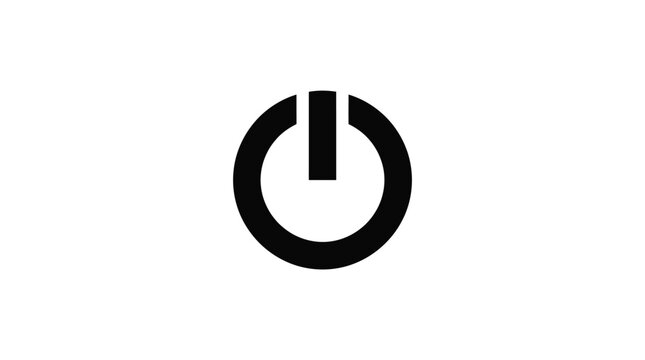 Power button icon on a white background simple black silhouette style