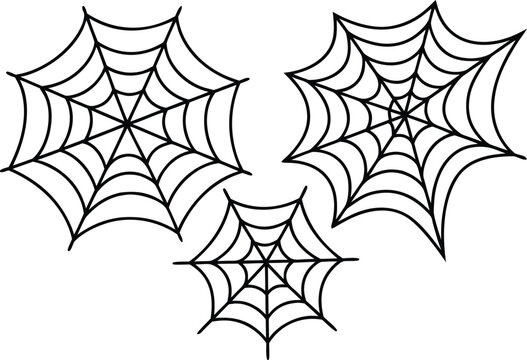 Spider Web Outline Collection. Spider Web Line Art Elements. Cobweb Outline Illustration Pack. Spider Web Stroke Design Set. Halloween Spider Web Outlines. Cobweb Corner Outline Elements. Spider Web