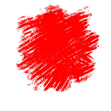 Red brushstroke hand drawn X mark on transparent background