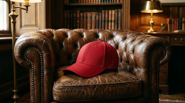 Blank red baseball cap mockup