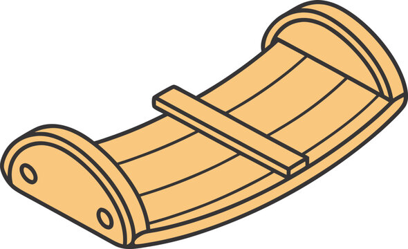 Balance Board Toy Outline Collection. Curved Balance Board Toy Set. Wobble Board Toy Line Icons. Rocking Balance Board Illustration. Curved Play Board Outline Designs. Balance Toy Equipment Collection