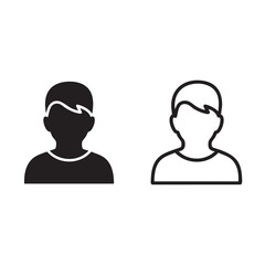 Fototapeta premium User profile icon set line and glyph style avatar vector