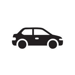 Fototapeta premium Car icon black silhouette side view vehicle flat vector design