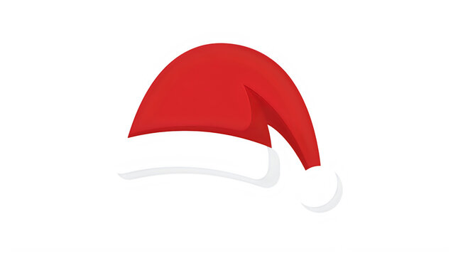 Merry Christmas Santa Christmas, Santa hat, red and white, festive headwear, holiday decoration, seasonal icon VECTOR