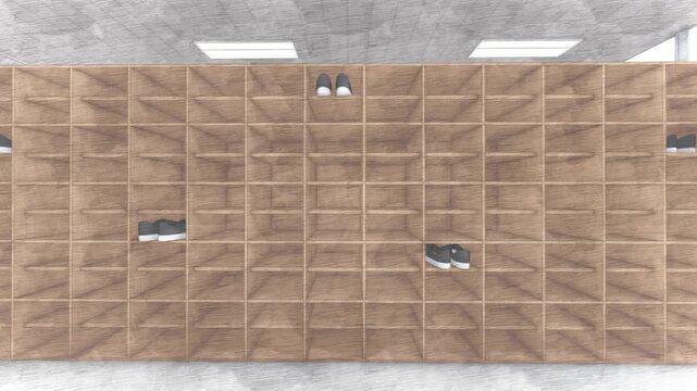 学校 玄関内観 背景素材  3DCG アニメーション