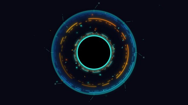 Sci-fi futuristic HUD circle interface graphic on dark background